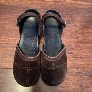 Dansko Brown Mary Jane Mule Clogs 37 2in Heel